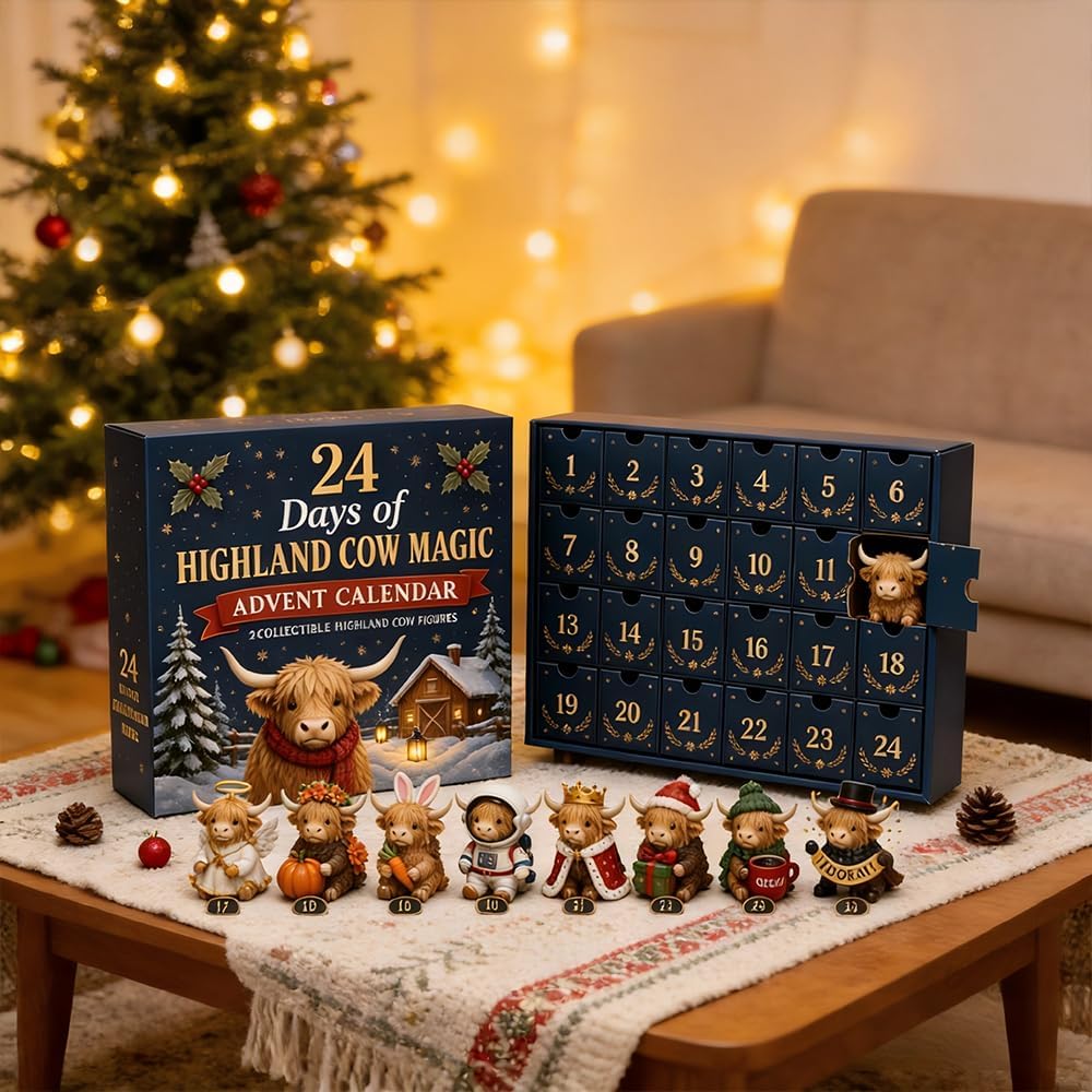 HIGHLAND COW CHRISTMAS COUNTDOWN COLLECTIBLE CALENDAR