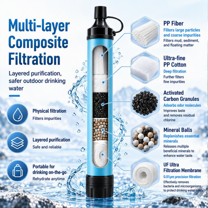 Pureflow Water Straw - Emergency Water Filter Straw