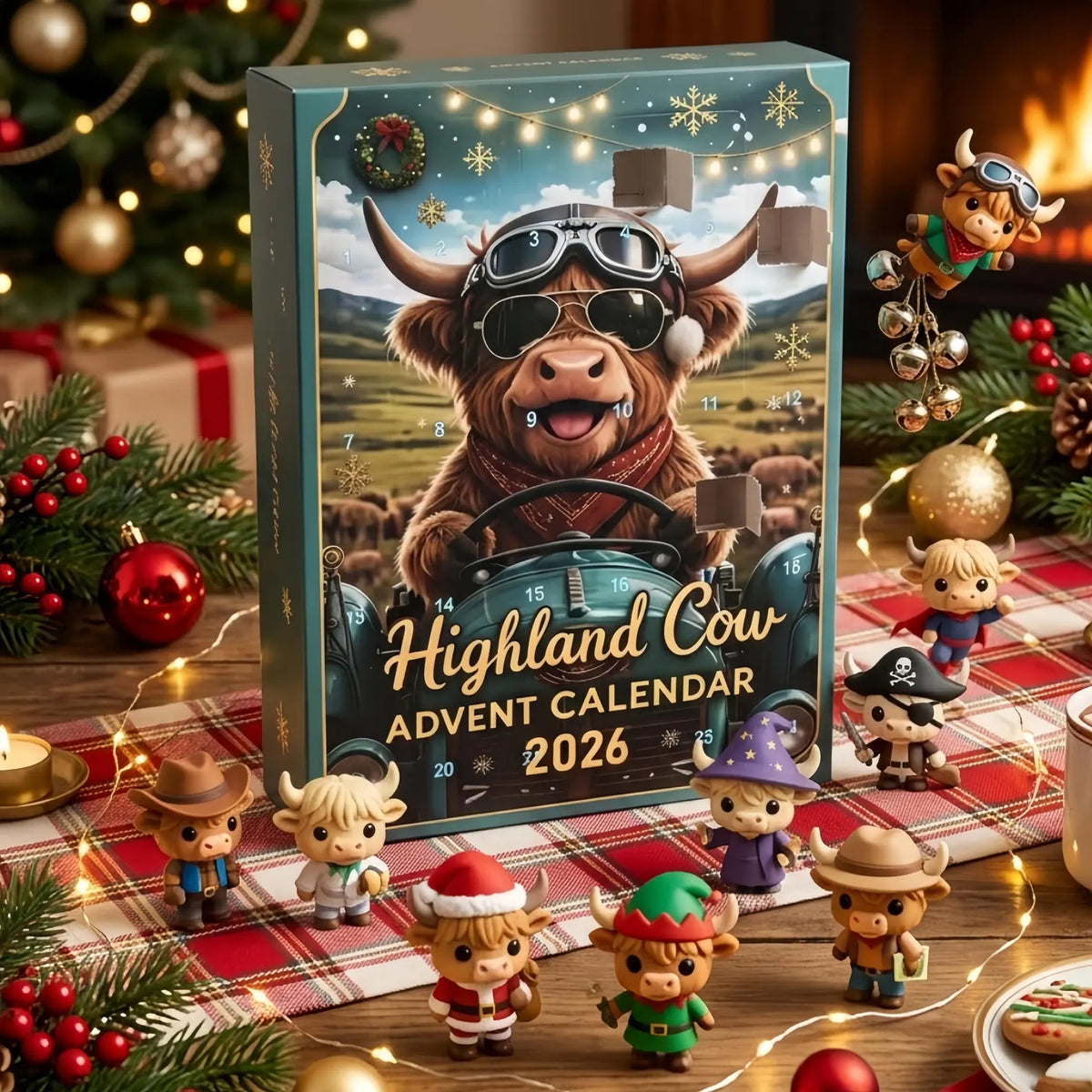 HIGHLAND COW COLLECTIBLE FIGURE ADVENR CALENDAR 2026